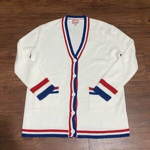 SHOW ME YOUR MUMU Lambert Stadium Stripe Boyfriend Cardigan Sweater Size M